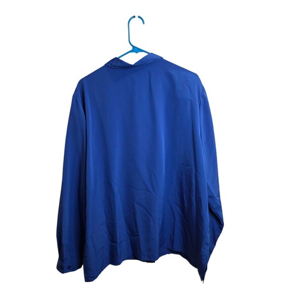 Blair Snowflake Embroidered Satin Button Front Blouse 2XL - Picture 4 of 4